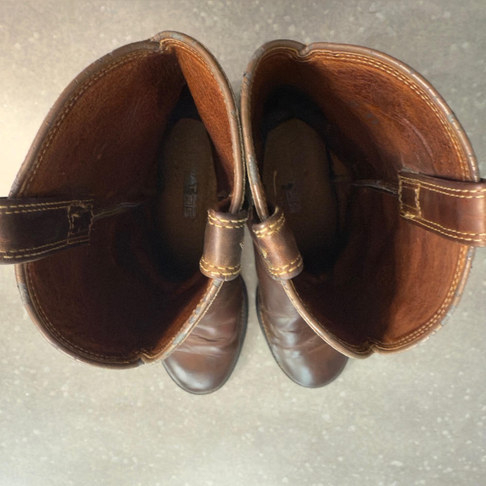 Ariat Brown Leather Western Cowboy Boots - Size 10D - Picture 6 of 14